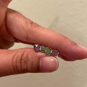 TOUS Earrings, Silver Vermeil,Amazonite & Amethyst